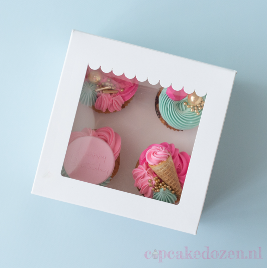 Doos voor 4 cupcakes - luifel